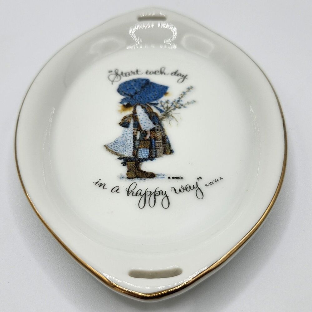 Vintage Hollie Hobby Porcelain Trinket Dish (1973, World Wide Arts)